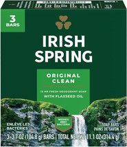 Irish Spring Deodorant Soap Original Bar, 3.7 Ounce (Pack of 3) exp.11/3... - $11.09