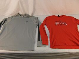 Adult Men&#39;s Nike Gray Athletic Long Sleeve &amp; Hurley Red Long Sleeve Shir... - $18.71