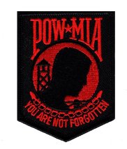 Pow Mia You Are Not Forgotten Iron On Patch (RED/BLK) - £4.67 GBP