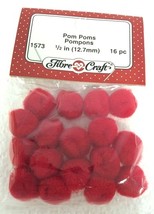 1/2&#39;&#39; Red Pom Poms Pompoms Embellishments (32 pieces) - £4.69 GBP