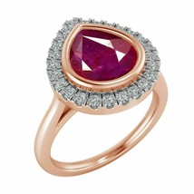 1.20 CT Pink Ruby And Diamond 10k Rose Gold Plated Engagement Wedding Ring - £90.17 GBP