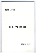 Pi Kappa Lambda 1949 National Music Honor Society  Spring News Letter - £10.90 GBP