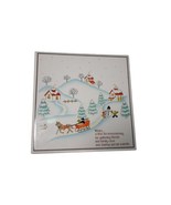 Vtg Winter Christmas Ceramic Cork Back Tile Trivet Hot Pad Hangable Pape... - £7.55 GBP