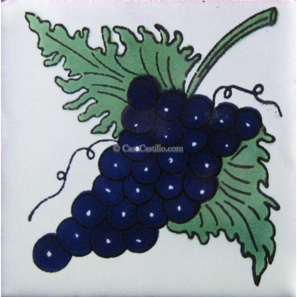 Mexican Talavera Ceramic Tiles Talavera Handcrafted - Grapes -  (you sel... - $199.00