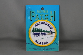 Vintage Tourist Pin - Anchorage Alaska Dog Sled Graphic - Cloth Patch - $350.67 MXN