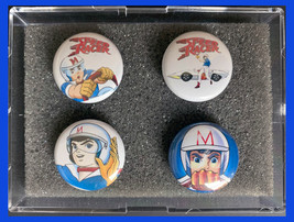 SPEED RACER 1960s TV Cartoon Set of 4 Round 1.0 inch 3M Rubber Magnets Group A - £7.08 GBP