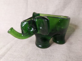 Vintage Green Glass Elephant Pipe Holder &amp; Ashtray - $35.45