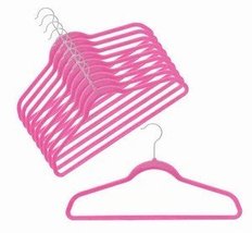 ULTRA-SLIM Velvet SHIRT/PANT Hangers - Set Of 100 - Hot Pink - £78.79 GBP