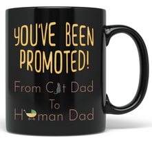 PixiDoodle New Dad - Cat Dad First Fathers Day Coffee Mug (11 oz, Black) - £20.66 GBP+