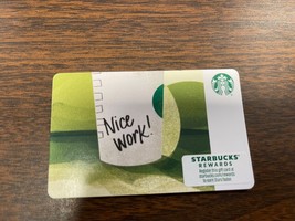 Rare Starbucks coffee Card Nice Work Co-Branded Corporate Card No Value - £3.12 GBP