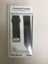 Clockwork Synergy Leather Strap for Apple Watch 42mm Worn Brown - £8.44 GBP