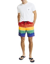 Nautica Mens 8” Rainbow Pride Swim Shorts - Large - £46.01 GBP