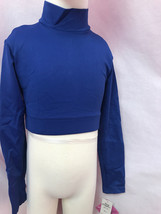 Body Wrappers BW Prowear Cheer Pullover Turtleneck Crop, Blue, Child 4-6, New - £7.58 GBP