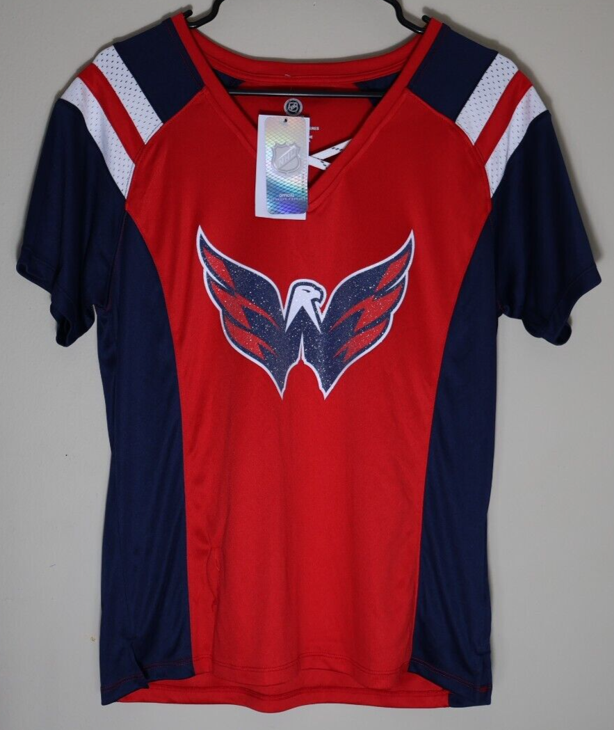 NHLPA Washington Capitals Women's Jersey Top T-Shirt Medium NWT
