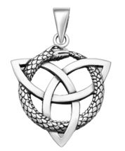 Jewelry Trends Celtic Trinity Knot Snake Transformation Renewal Sterling Silver  - £48.84 GBP