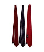 Lot of 3 Oscar de la Renta Silk Ties Vintage 1980s Hand Sewn Red Navy Ge... - $52.99