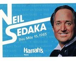 Neil Sedaka at Harrah&#39;s Reno Nevada Postcard 1985 - £8.74 GBP
