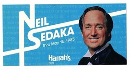 Neil Sedaka at Harrah&#39;s Reno Nevada Postcard 1985 - £8.79 GBP