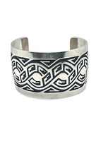 Vintage George Begay Navajo Handmade Heavy Sterling Silver Cuff Bracelet 6 7/8&quot; - £284.42 GBP