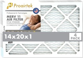 Proairtek AF14201M11SWH Model MERV11 14x20x1 Air Filters (Pack of 4) - £20.77 GBP