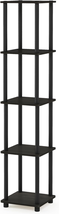 Turn-N-Tube 5-Tier Corner Square Rack Display Shelf, Round, Espresso/Bl - $58.40