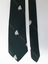 Vintage Smith &amp; Logsdon Horse Tie Kentucky Derby Theme Dark Green  - £15.66 GBP