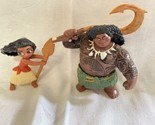 lot Disney Moana Movie Figures Moana  Maui pvc doll Figure Toy w Hook Jakks - $14.80
