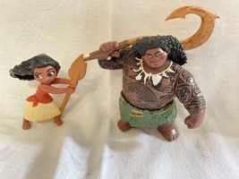 lot Disney Moana Movie Figures Moana  Maui pvc doll Figure Toy w Hook Jakks - £11.83 GBP