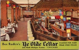 Ben Rodkin&#39;s Ye Olde Cellar Chicago IL Postcard PC446 - £3.88 GBP