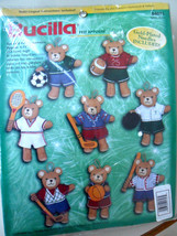 Bucilla &quot;Sports Bears&quot; Teddy Bear Felt Ornament Kit #84075 New!!! - £32.92 GBP