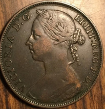 1884 UK GB GREAT BRITAIN ONE PENNY COIN - $9.43