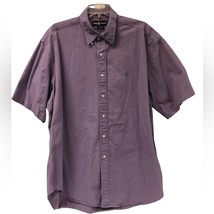 Ralph Lauren Blaine 100% cotton button up lilac lavender purple shirt si... - $46.53
