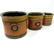 Bitossi Ceramic Planter Pots Set Of 3 Graduated Flower Cache Vintage Italy - £121.20 GBP