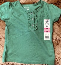 Garanimals Toddler Girls Size 24 Month Ruffled Front Green T-Shirt NWT - £3.91 GBP