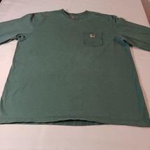Carhartt K126 Original Fit Men's Green Cotton Long Sleeve T-Shirt Size 2XL Tall image 8