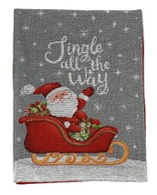 Jingle All the Way Santa and Sleigh Tapestry Table Runner 72&quot; x 13&quot; - £18.91 GBP