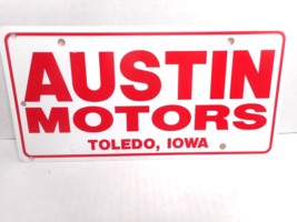 Austin Motors Toledo, Iowa Plastic Dealer License Plate - £11.06 GBP
