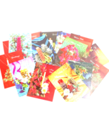 Vintage Christmas Card Lot Candles Poinsettia Decorations Unused  - €21,54 EUR