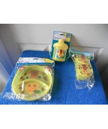 New Giraffe Childrens 3 pc Set Divided Plates Snacks  Cup  - $11.88