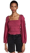 MSRP $148 Free People Women&#39;s Maggie Embroidered Top Red Size XS - £22.45 GBP