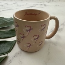 Applause Vintage 80s Coffee Mug Pastel Pink Purple Hearts Friendship Cup - £10.08 GBP