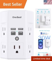 White Surge Protector with 5 Outlets, 4 USB Ports, and 1680 Joules Power... - $45.00