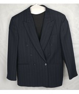 Vintage Oscar de la Renta Navy Blue Pin Stripe Hand Tailored Suit Jacket... - £31.11 GBP