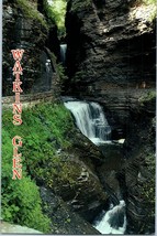 Watkins Glen Water fall Steps of Stone New York Postcard - £4.12 GBP