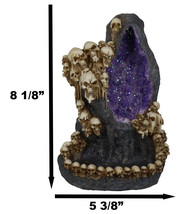 Gothic Melting Skulls Faux Geode Crystals LED Light Cave Backflow Incense Burner - £30.55 GBP