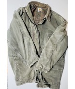 Vintage Carhartt Wool Blanket Lined Chore Coat Made in USA Green Mens 2XL - £58.66 GBP