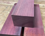 THREE EXOTIC KILN DRIED PURPLEHEART S4S LUMBER BLANK WOOD TURNING ~12&quot; X... - $49.45