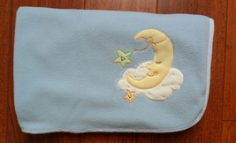 Lambs and Ivy Blue Moon Clouds Fleece Baby Blanket Lovey 29 x 35 - £29.25 GBP
