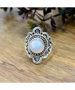 925 Sterling Silver Moonstone Gemstone Boho Designer Ring Jewelry - $30.52 CAD+