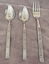 Vintage Lot Rogers Dominica Deluxe Stainless Flatware Teaspoons Fork Mid Century - $19.75